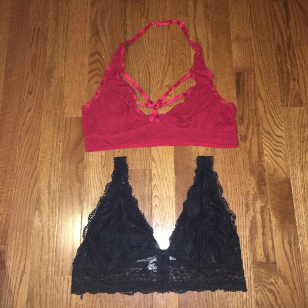 Bundle of Black and Red Bralettes
